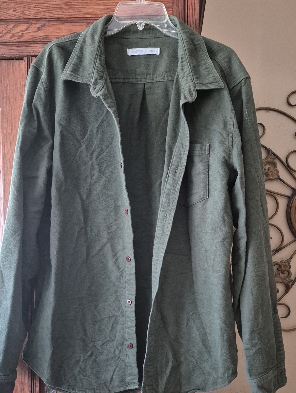 Outerknown Olive Green Men's Button-Up Shirt